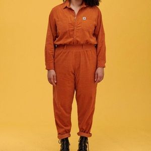 Lucy & Yak Eddie Corduroy Boilersuit in Faded Rust